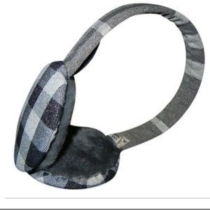 EUC Burberry Plaid Metallic Shearling Earmuffs